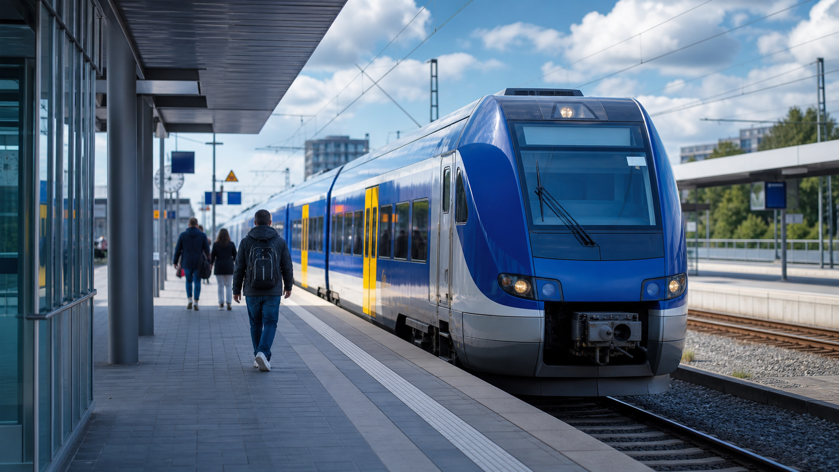 Tren regional într-o gară din Germania